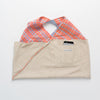 Hand woven cotton Azuma bag (S) - salmon & blue, inside