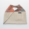 Hand woven cotton Azuma bag (S) - orange & green, inside