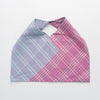 Hand woven cotton Azuma bag (S) - pink & light blue