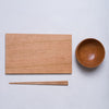 Rectangular plate small - cherry wood, handcrafted, rippled surface
