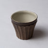 Yuko Matsuzuka, Cup with longitudinal flutes, brown glazed