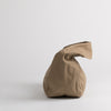 Cotton shoulder bag in light brown, side