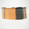 Scarf "Roots Shawl" in wool & cotton - orange & charcoal grey, flat 1