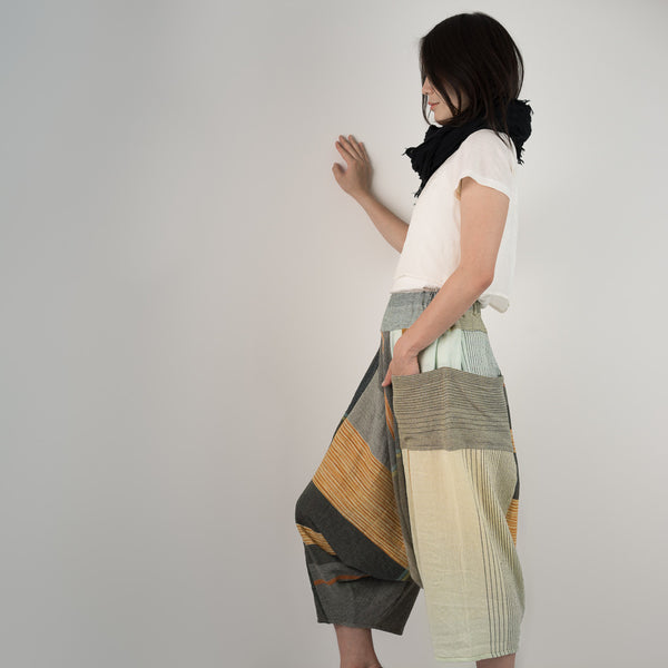 Only One Tarun pants (divided skirt) long in wool & cotton - light