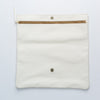Clutch leather bag in white, flat front