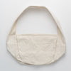 Cotton canvas messenger bag in off-white, flat