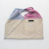 Hand woven cotton Azuma bag (S) - pink & light blue, inside