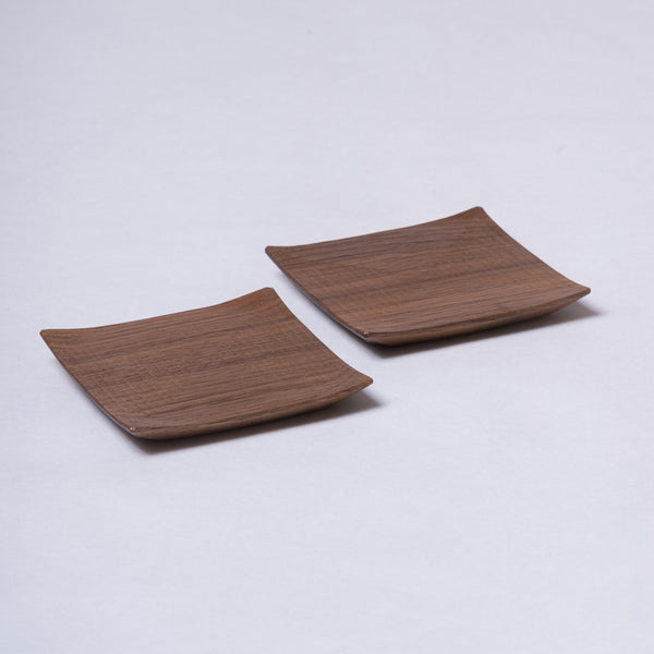 Furui Tomokazu Coaster - handmade walnut, rippled surface