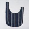 Marukawa Shoten Small cotton bag "Shijimi" in blue indigo vertical stripe - Matsusaka Momen
