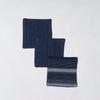Marukawa Shoten Cotton coaster in blue indigo vertical stripes (3 pack) - Matsusaka Momen