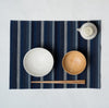 Marukawa Shoten Cotton placemat in blue indigo vertical stripe - Matsusaka Momen