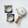 Katsufumi Baba, Japanese teapot in "Kohiki" matt finish with wood handle & cups