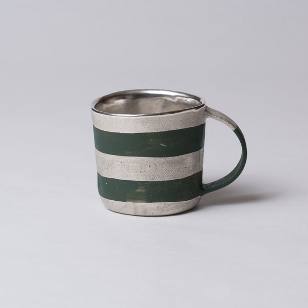 Yoshimitsu Nakasono, Mug with silver & dark green stripes