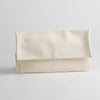 Clutch leather bag in white, front