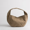 Cotton shoulder bag in light brown, front