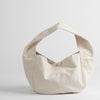 Cotton canvas shoulder bag in off-white, front