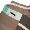"Only One" Tarun pants (divided skirt) short in wool & cotton - green & brown, pocket 2
