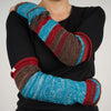 "Only One" “Boso” Arm & Leg Warmer in wool and cotton - blue & brown
