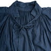 Organic cotton gathered tunic dyed naturally with indigo & sappanwood, neckline