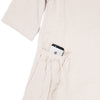 Linen dress in natural color, right pocket