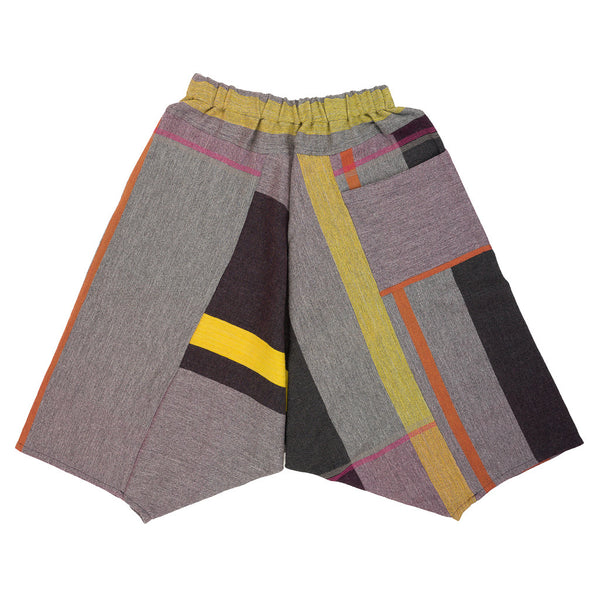 "Only One" Tarun pants (divided skirt) short in wool & cotton - grey & yellow, normal 1