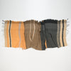 Scarf "Roots Shawl" in wool & cotton - orange & charcoal grey, crumpled