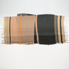Scarf "Roots Shawl" in wool & cotton - orange & charcoal grey, flat 2