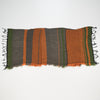 Scarf "Roots Shawl" in wool & cotton - orange & green, flat 1