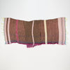 Scarf "Roots Shawl" in wool & cotton - pink & chocolate brown, flat 2