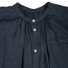Linen shirt dress dyed naturally with Indigo & Japanese sumac, neckline
